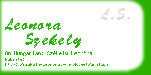 leonora szekely business card