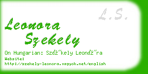 leonora szekely business card